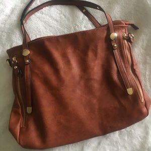 Brown faux leather purse